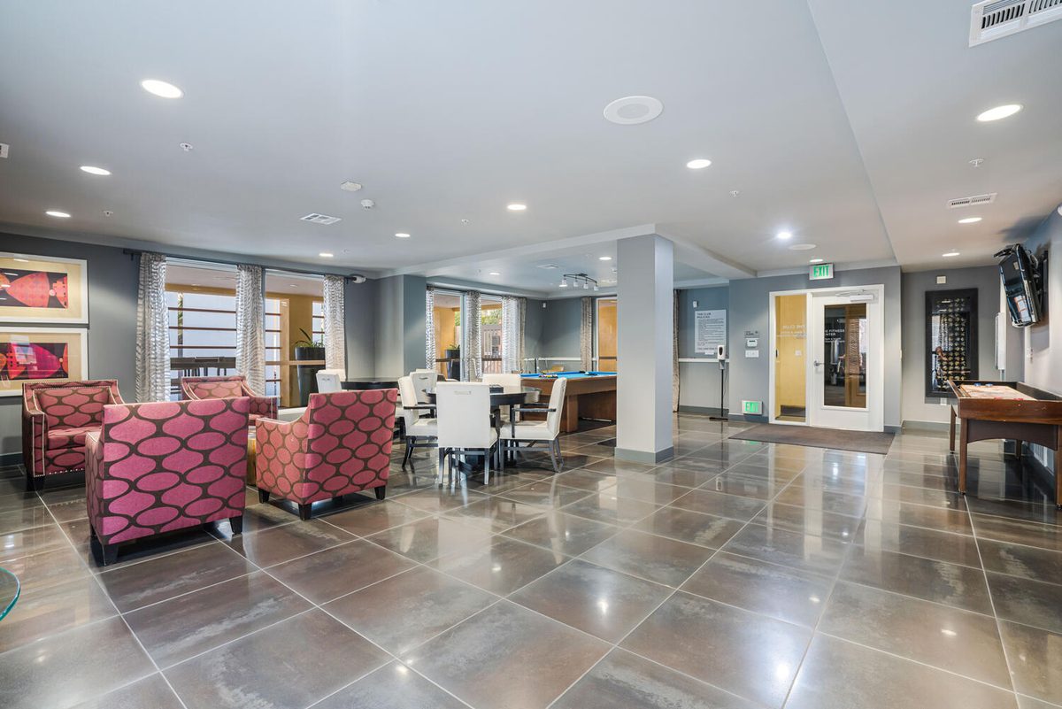 The Ascent Warner Center clubhouse with billiards room — Woodland Hills