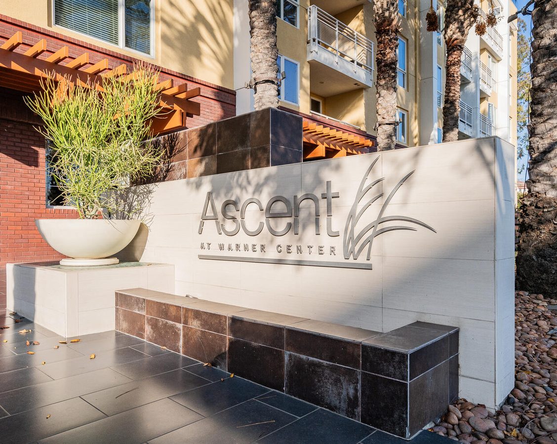 The Ascent at Warner Center entrance sign — 21301 Erwin St Woodland Hills