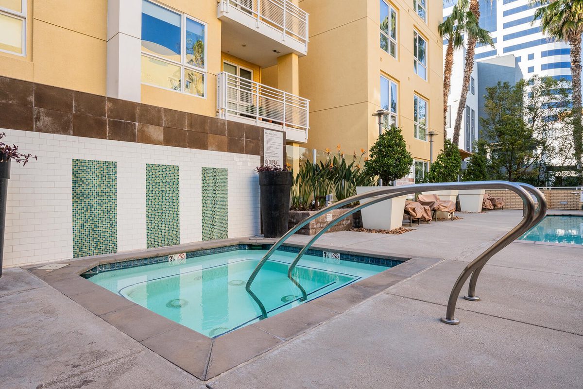 The Ascent Warner Center private balcony view — Woodland Hills condos